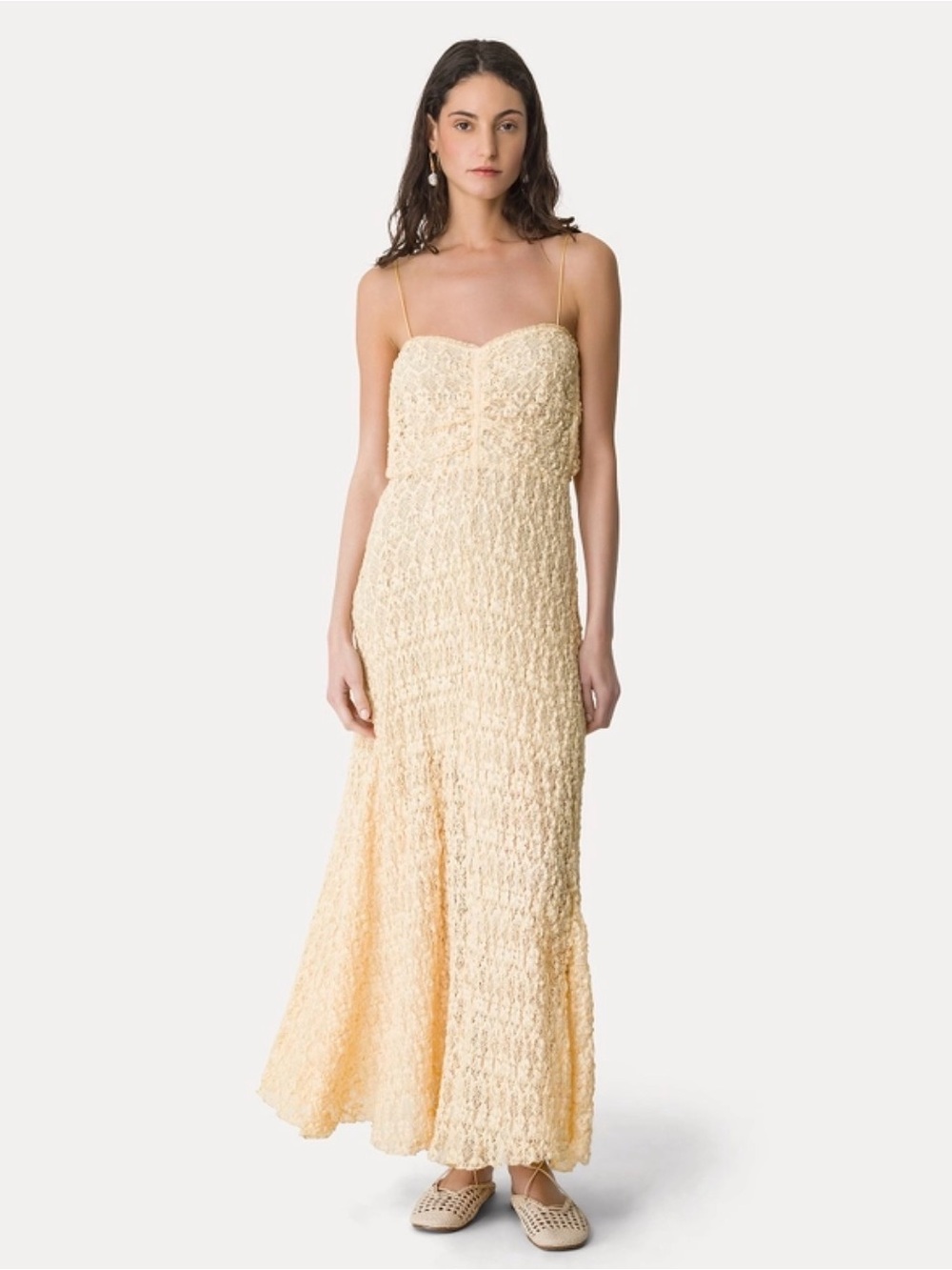 forte forte pizzo stretch lace bustier dress butter cream